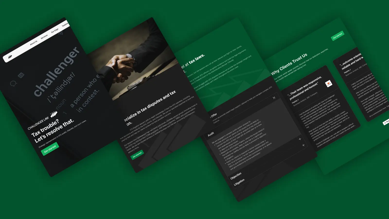 Challenger Law – Landing Page Redesign (Concept/Design Challenge)